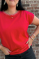 Stitch Detail Tee - Ruby - Shop Ravel