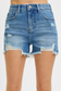 Risen Women's High Rise Distressed Shorts