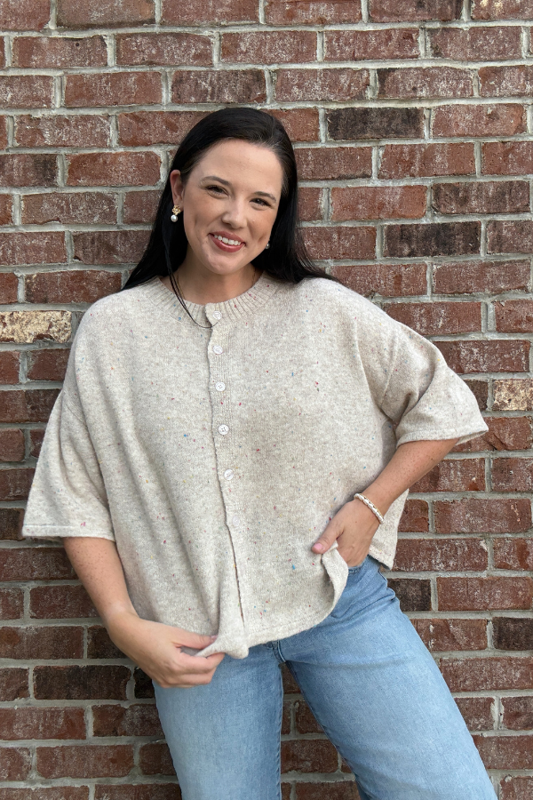 Half Sleeve Cardigan- confetti