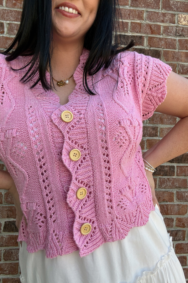 Button-Front Crochet Sweater - Shop Ravel