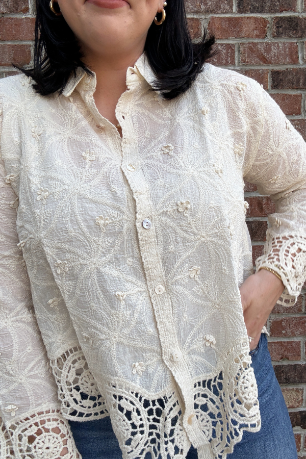 Scalloped Hem Top
