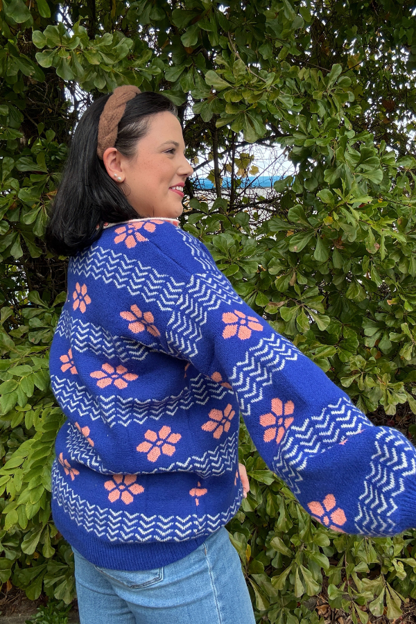 Patterned Polo Sweater