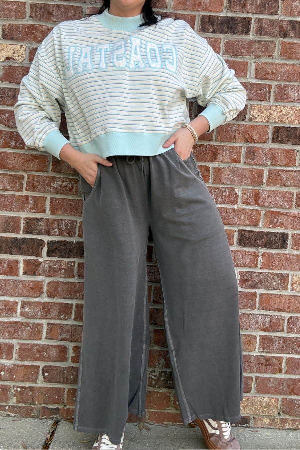 Pigment Dye Pants - Ash Black