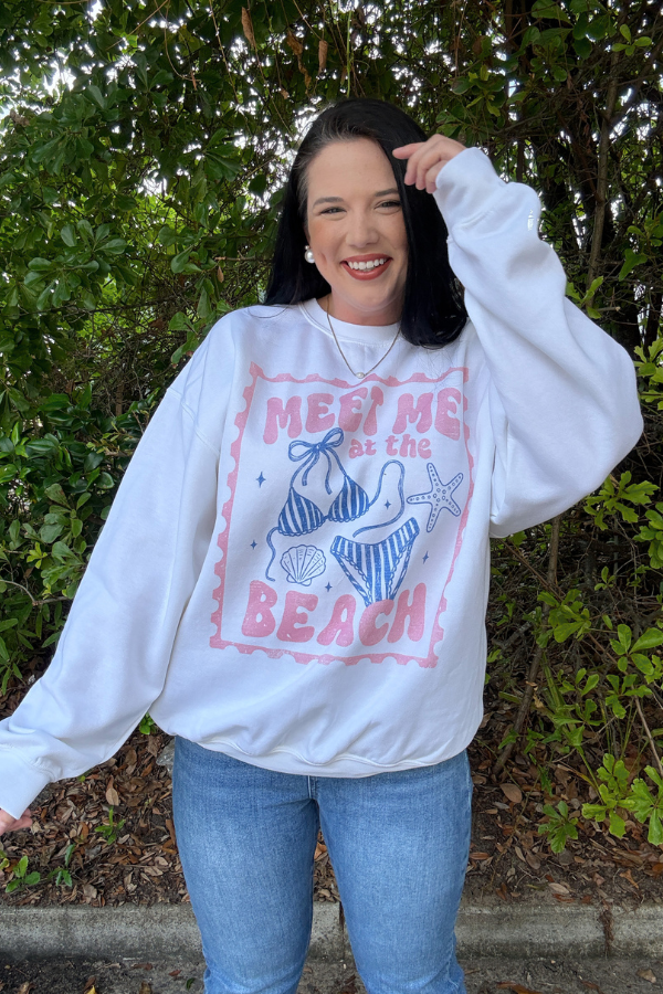 Meet Me At The Beach Graphic Sweatshirt