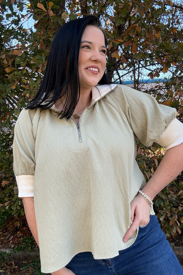 Textured Polo Top - Shop Ravel