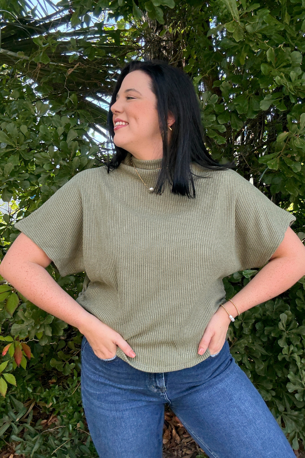 Mock Up Sweater- Light Olive