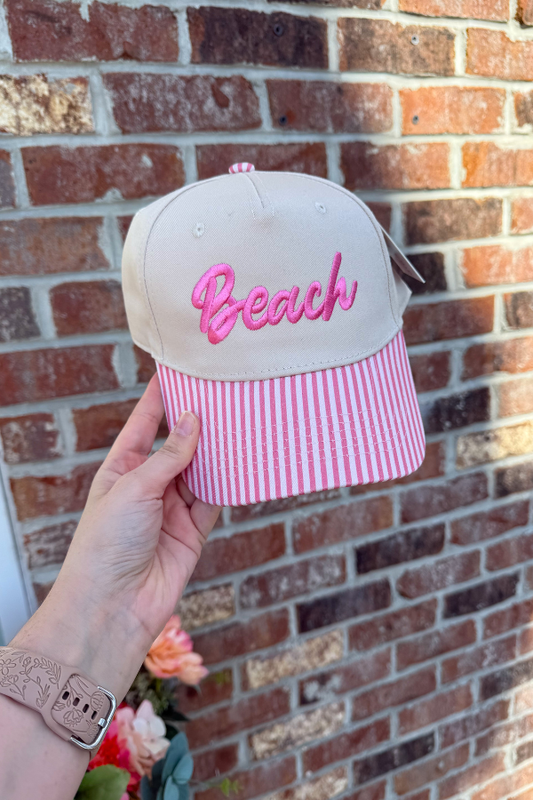 Beach Cursive Two-Toned Trucker Hats