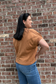 Camel Cable Knit Top