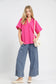 Stone Wash Denim Wide Leg Pants