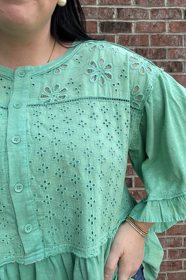 Eyelet Mix Top - Shop Ravel