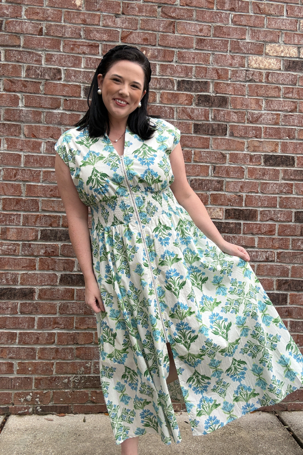 Smocked Waist Midi Dress - Shop Ravel