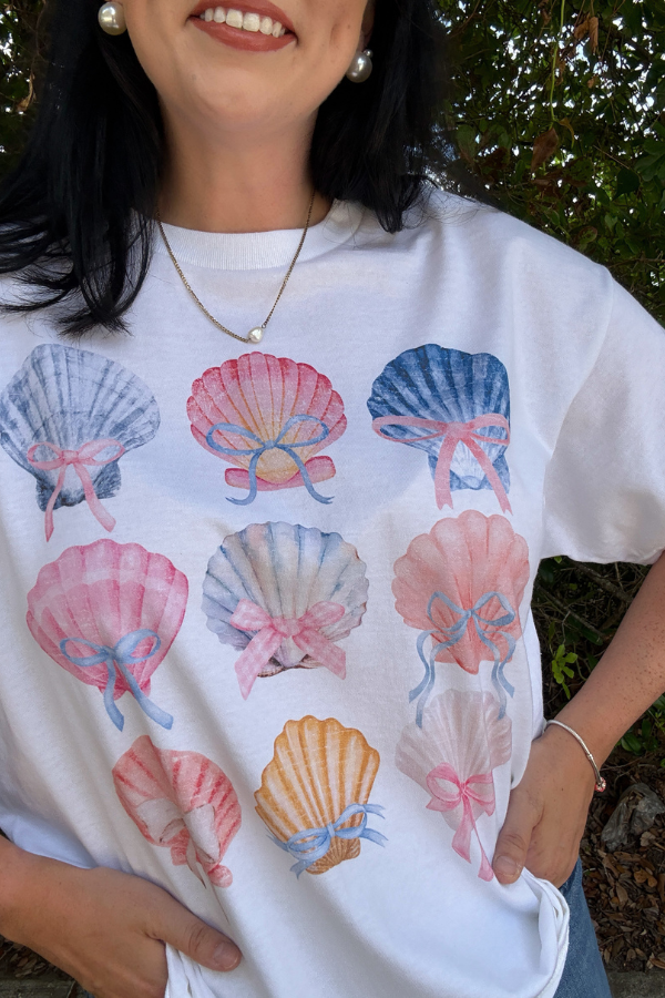 Coquette Coastal Sea Shell Graphic Tee