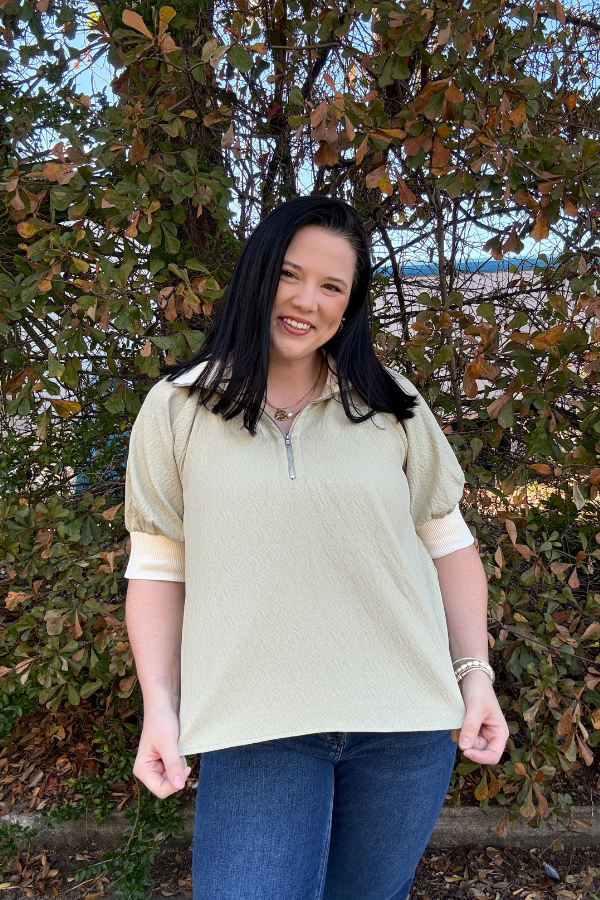 Textured Polo Top - Shop Ravel