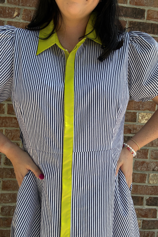 Pointed Collar Midi Dress