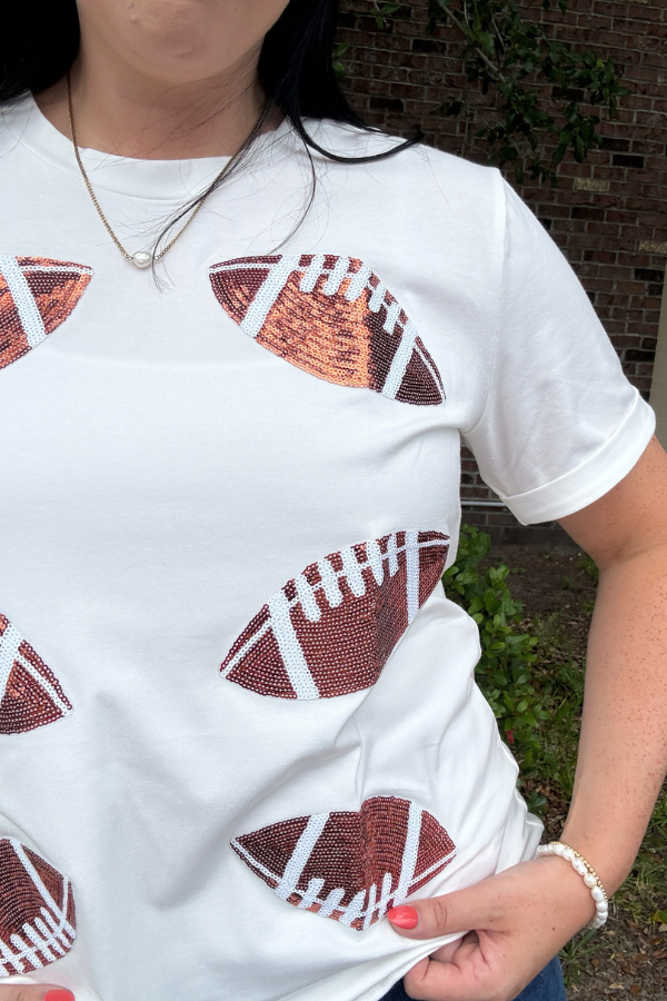 Football Sequin Patch Tee