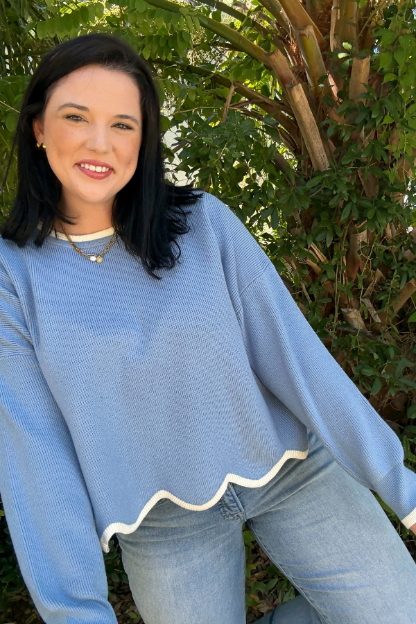 Scallop Hem Sweater