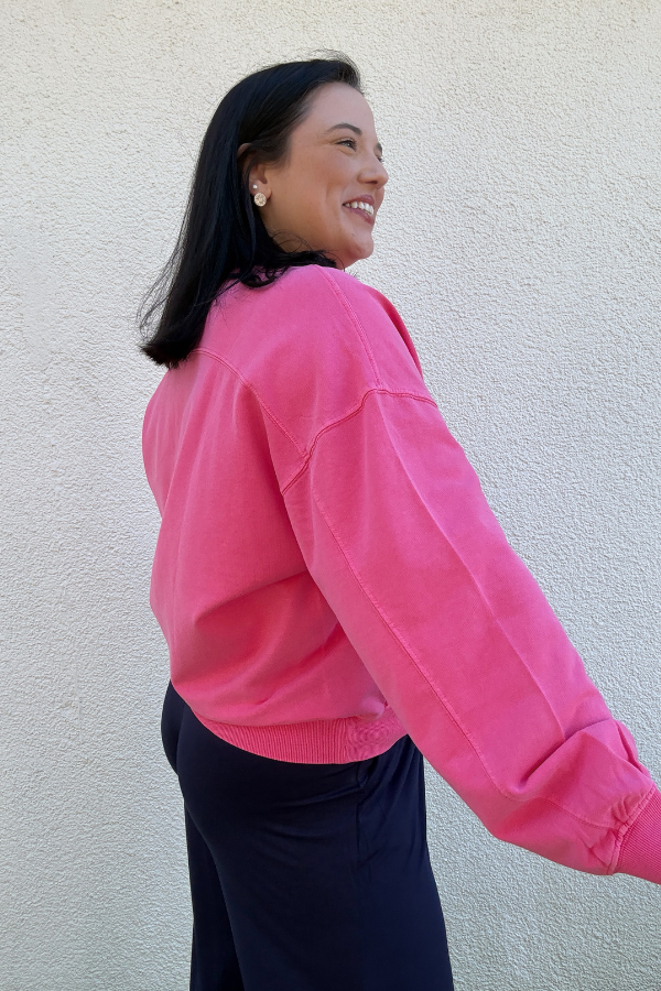 Ribbed Crew Neck Sweatshirt - Shop Ravel