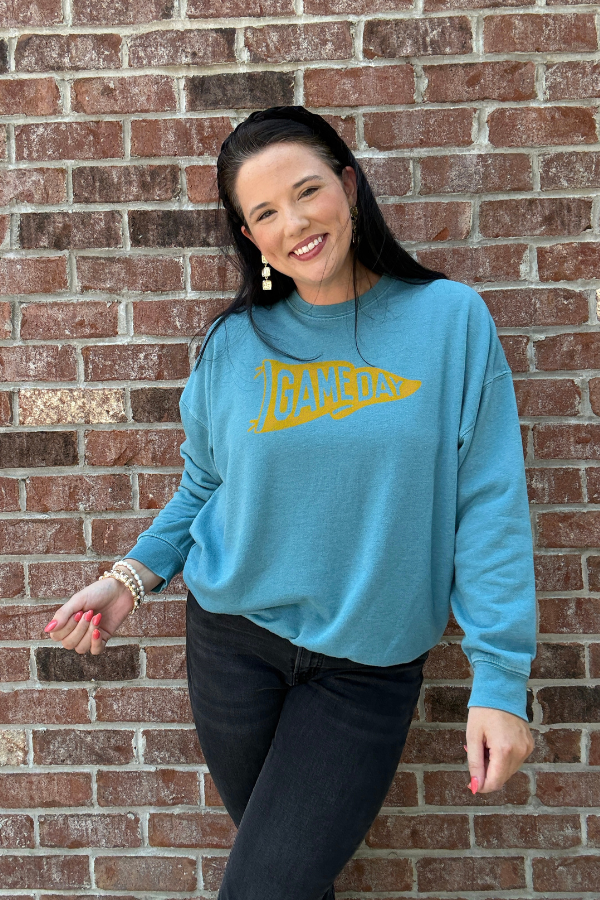 Game Day Pennant Heather Mineral Graphic Sweatshirt