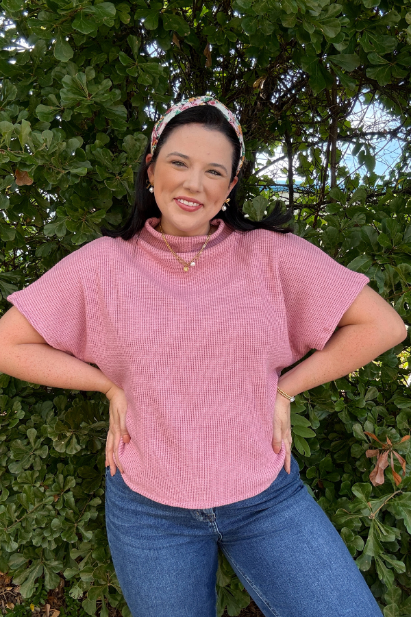 Mock Up Sweater- Rose