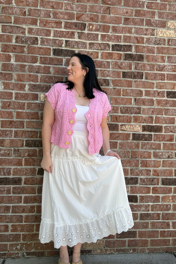 Button-Front Crochet Sweater - Shop Ravel