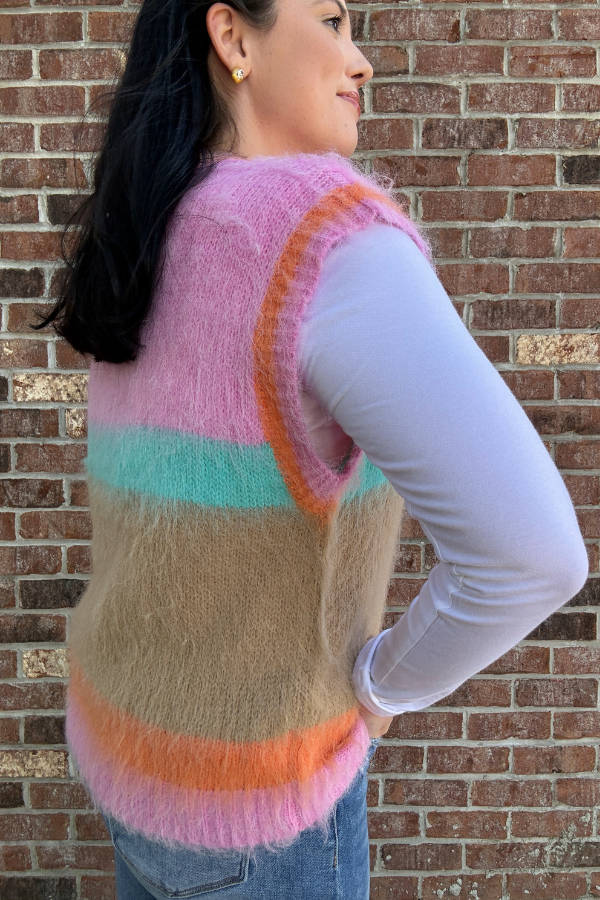 Color Me Happy Fuzzy Sweater Vest