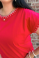 Stitch Detail Tee - Ruby - Shop Ravel
