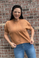 Camel Cable Knit Top