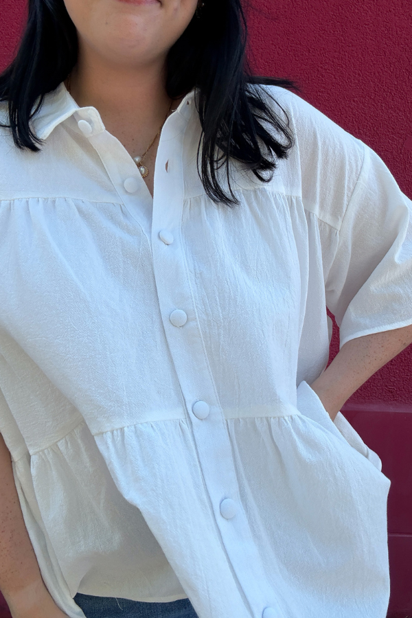Button-Front Tiered Top - Shop Ravel