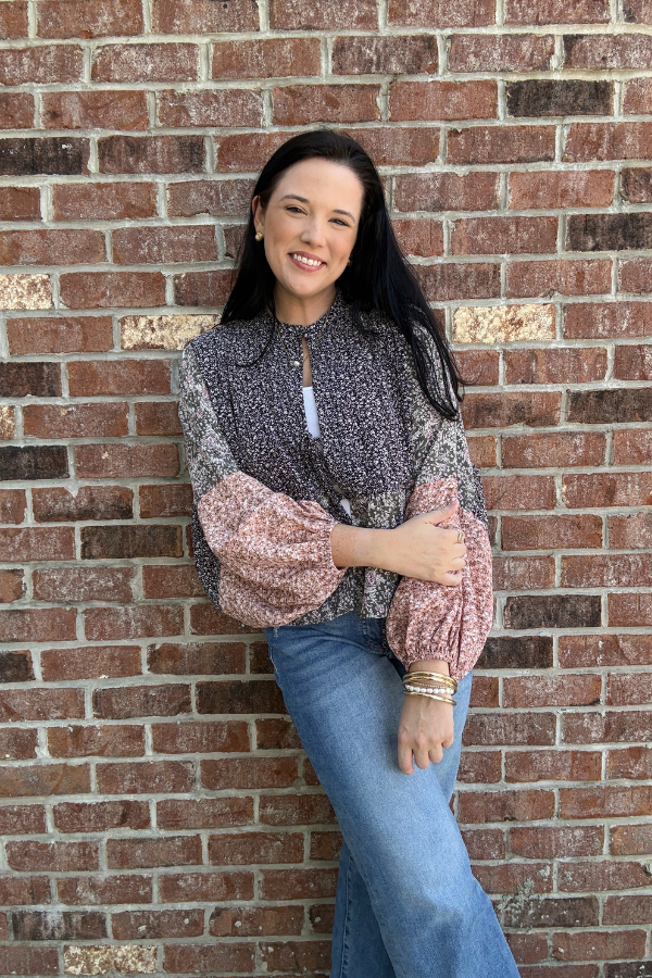 Wildflower Whimsy Tie Front Top