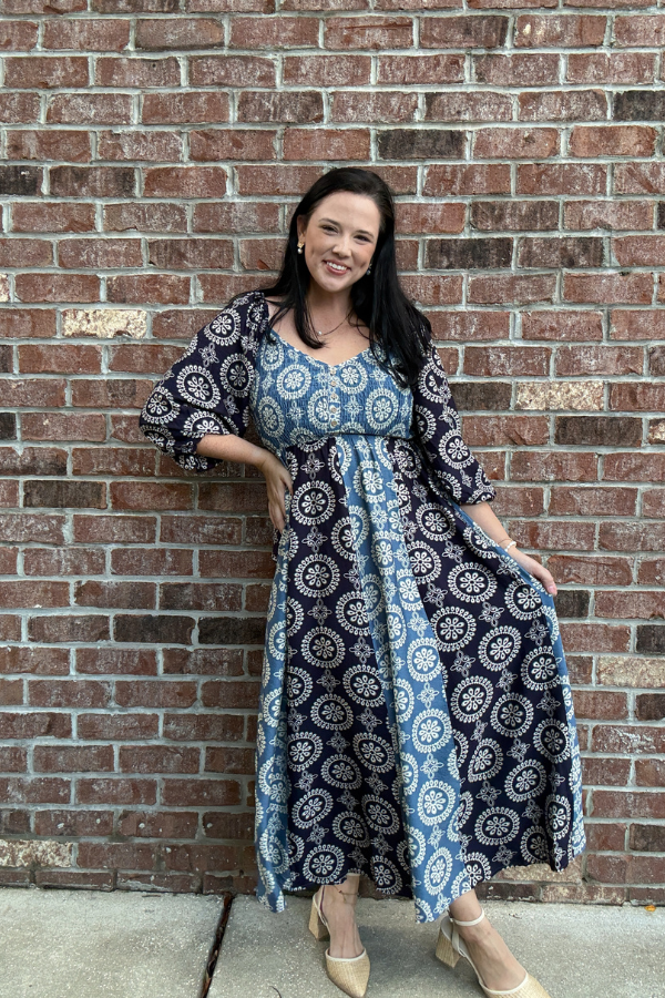 Floral Bloom Smocked Maxi Dress