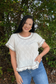 Eyelet Contrast Top