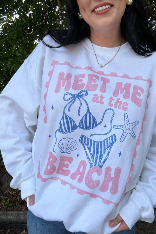 Meet Me At The Beach Graphic Sweatshirt