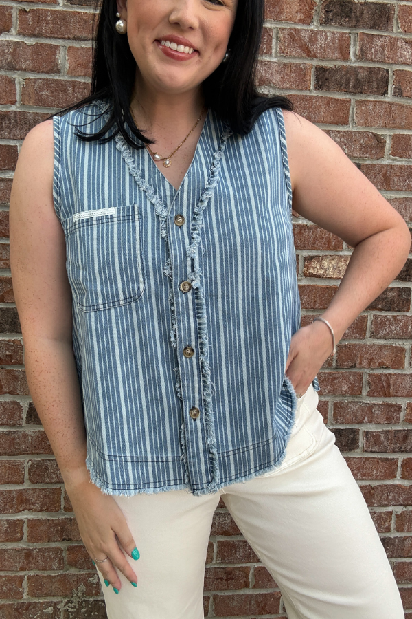 Denim Vest Top