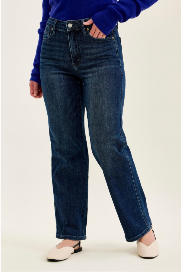 Judy Blue Mid Rise Straight Leg Jeans - Petite