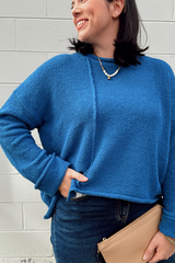 Asymmetric Sweater- Blue