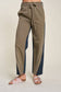 Two-Tone Denim Jogger Pants