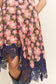 Floral Print Lace Trim Midi Dress