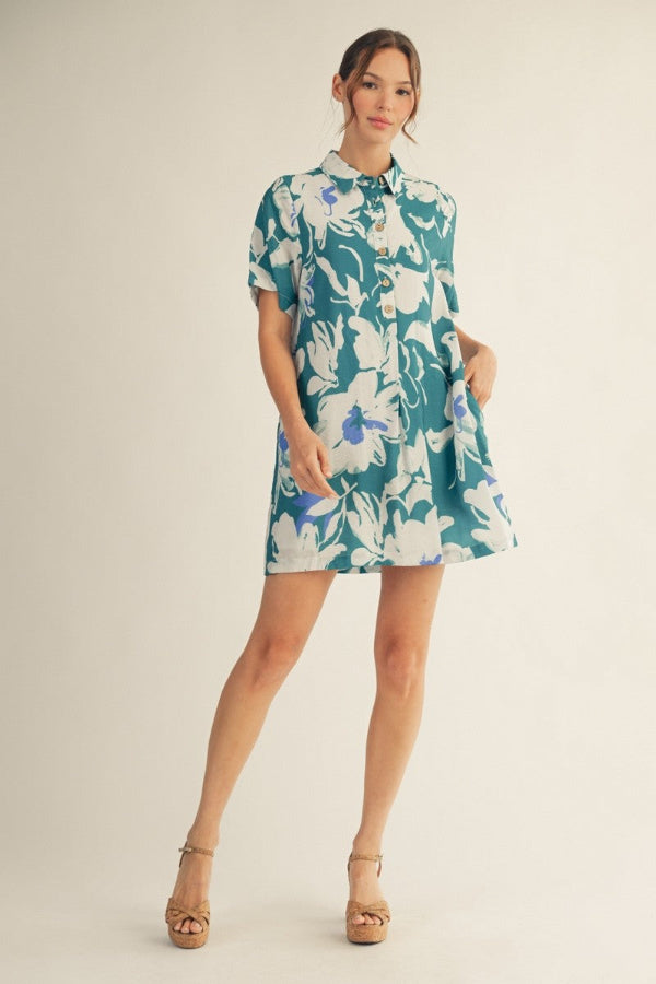 Tropical Floral Shirt Dress - Shop Ravel