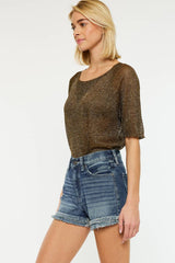 Kan Can Frayed Hem Denim Shorts