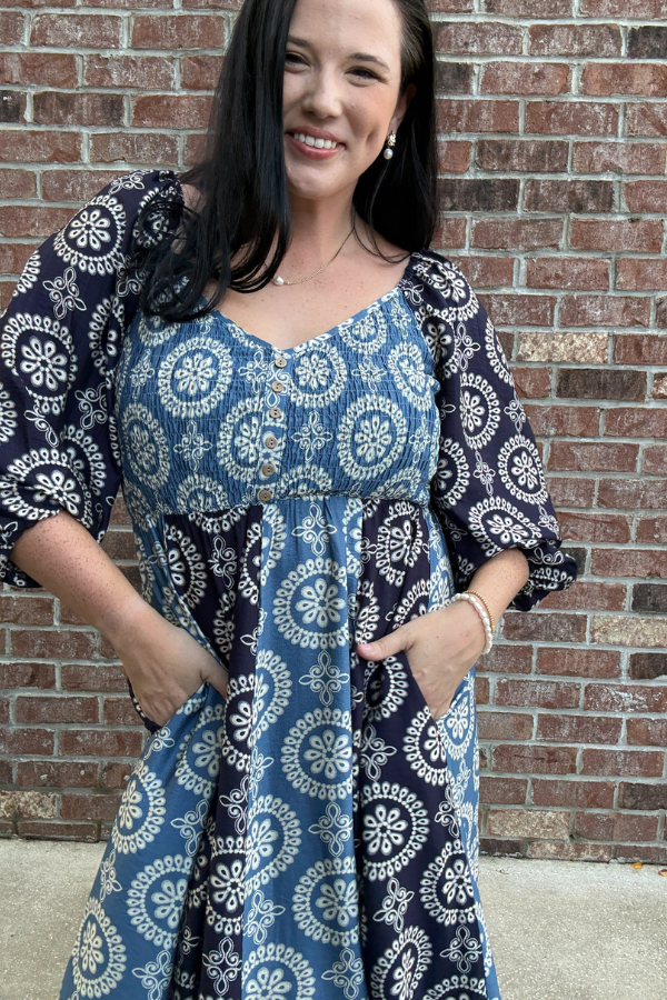 Floral Bloom Smocked Maxi Dress