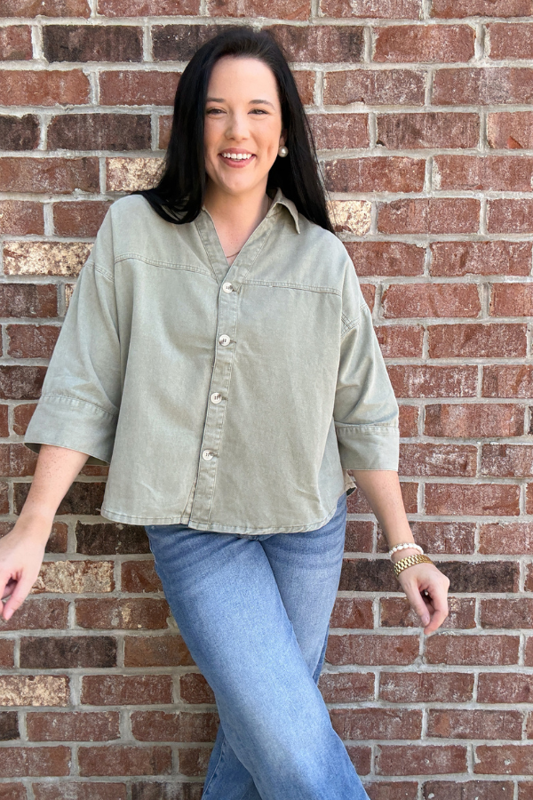 Easy Does It Button Down Top
