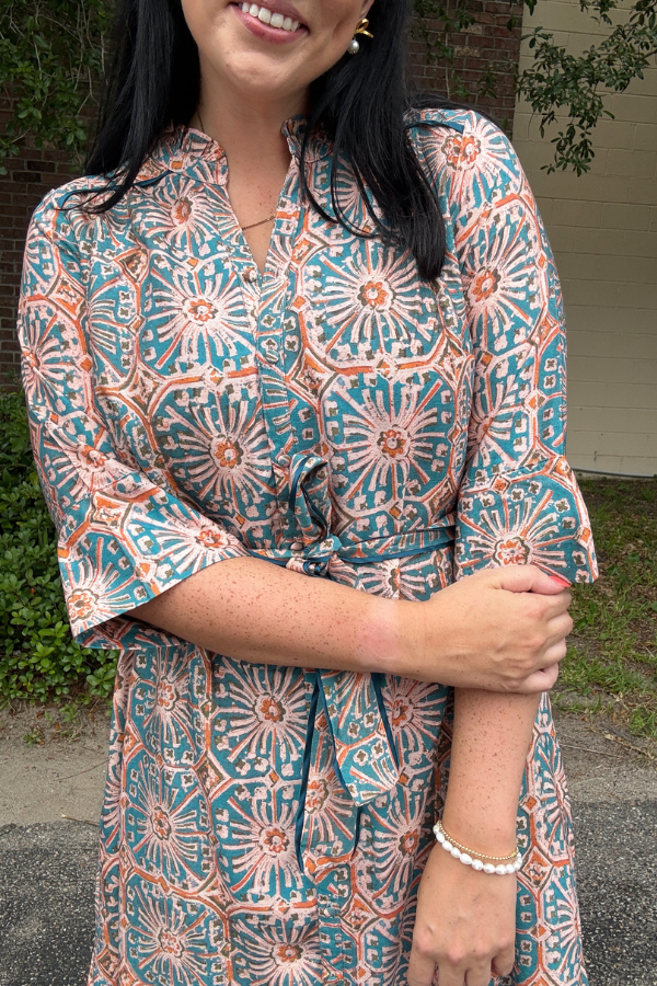 Abstract Print Midi Dress - Shop Ravel