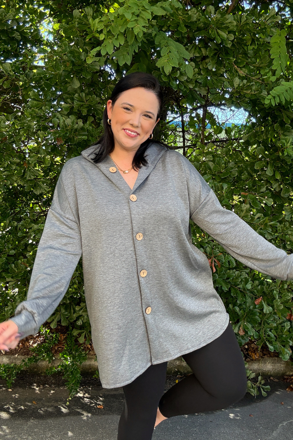 Solid Scuba Hoodie Cardigan