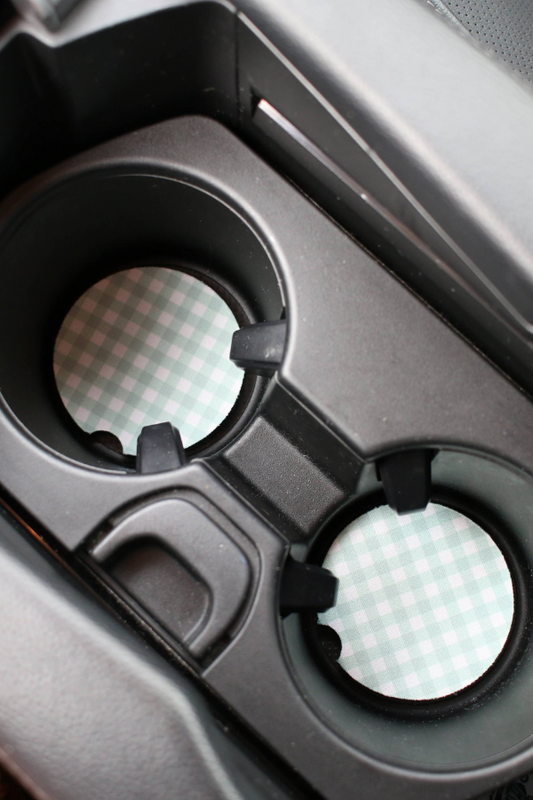 Gingham Car Coaster Set