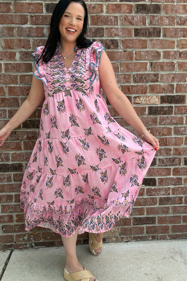 Pink Mix Midi Dress - Shop Ravel