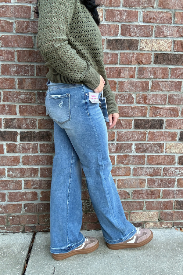 Risen Mid Rise Wide Leg Jeans - Shop Ravel