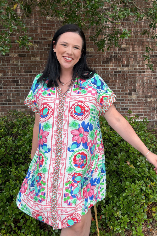 Mediterranean Print Dress - Shop Ravel