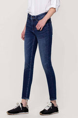 Vervet Mid Rise Dark Wash Ankle Skinny