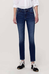 Vervet Mid Rise Dark Wash Ankle Skinny