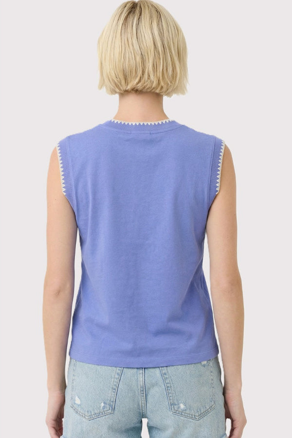 Blanket Stitched Cotton Top - Shop Ravel